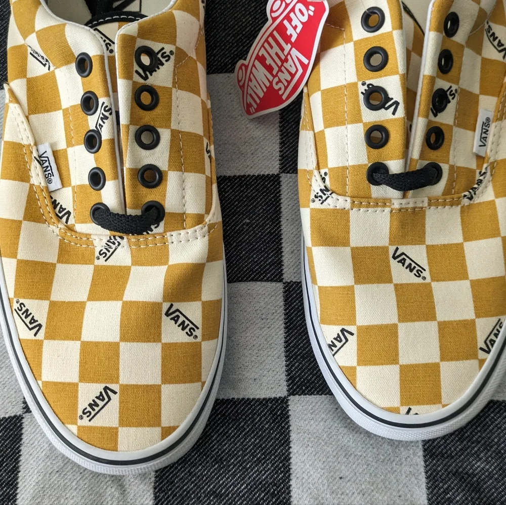 Vans Era Big Check Men 11.5 Yolk Yellow And White Classic 072026 - Picture 10 of 10